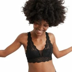 Outlet 🧨 Aerie Eyelash Lace Padded Plunge Bralette 👍 -Cheap Damsel Juniors Store unnamed file 253
